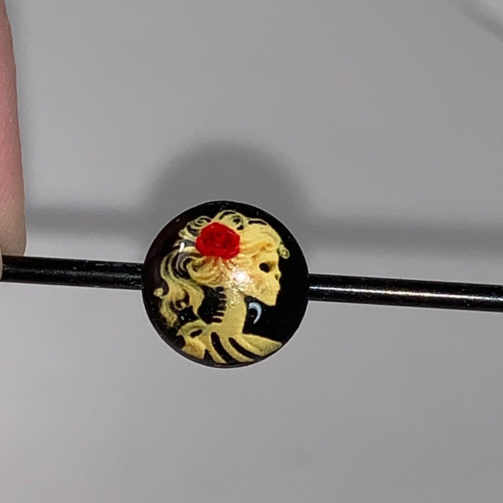 Skeleton Cameo Industrial Bar, 14 Gauge